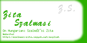 zita szalmasi business card